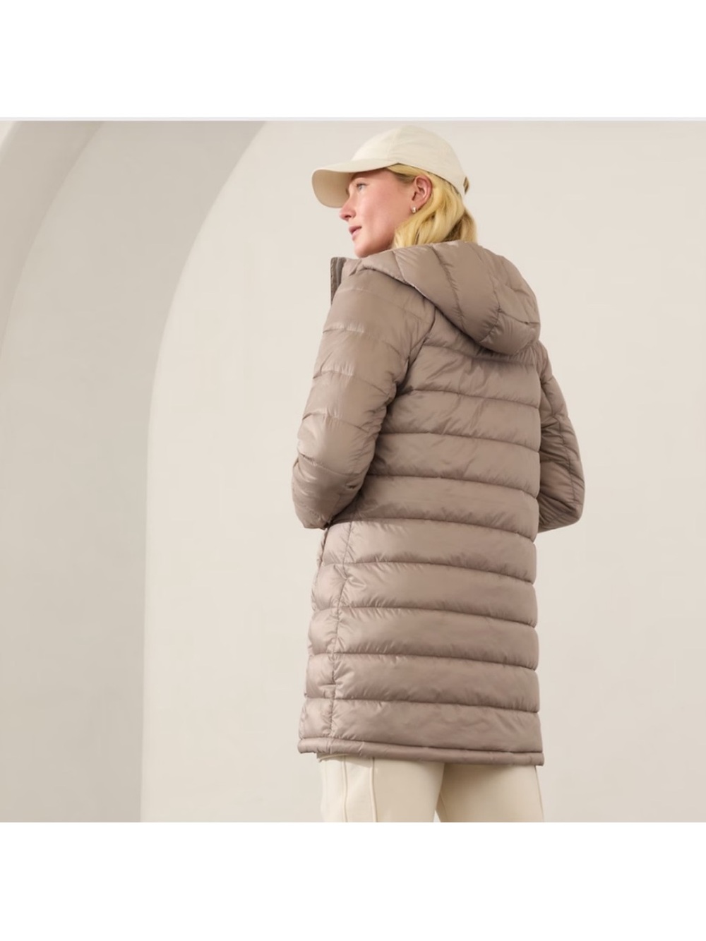 Athleta Aire Puffer Parka Jacket
Women's M Feather Tan
Style 473132 - Picture 2 of 6